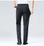 High-stretch fabric men's business trousers suitable for all seasons, featuring an elastic waistband and classic office/work for - Image 18
