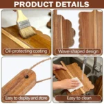 Scalloped Edge Wood Cutting Board Rustic Natural Chopping Board Intricate Handle Thickened Service Tray Cutting Meat - Image 19