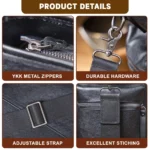Genuine Leather Men's Brifecase 15 Inch Laptop Bags Simple Cowhide HandBag Vegetable-tanned Leather Fashion Casual Style - Image 5