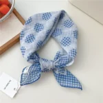 55cm Flower Floral Print Square Scarf Neckerchief Fashion Scarves Kerchief Bandanas Headscarf Hair Ribbon Accessories for Women - Image 22