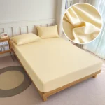 90/120/150/180x200 Fitted Bed Sheet With Elastic Band Solid Color Mattress Covers Protector Single Double King Beds 100% Polyest - Image 8