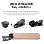 3in1 Fisheye Wide Angle Micro Camera Lens for iPhone Xiaomi Redmi 3IN1 Zoom Fish Eye Len on Smartphone Lenses with Phone Clip - Image 5