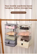 Hanging Organizers for Travel Storage Compressible Foldable Multi Layer Bags for Closet Suitcase Dormitory - Image 9