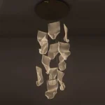 Led Modern Chandelier Living Room Decorative Lighting Duplex Rotary Staircase Chandelier Irregular Acrylic Restaurant Chandelier - Image 4