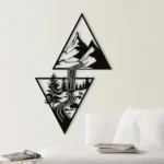 Mountain Wall Art, Mountain Waterfall Metal Wall Art Home Decor, Metal Wall Art, Home Decor Modern Art Wall Ornaments Artwork