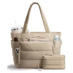 Tote Bag for Women, Lightweight Puffy Tote Bag with Compartments Shoulder Bag Handbag for Travel, Work, Gym - Image 10