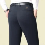 Men's autumn/winter fashionable business casual pants, elastic slim fit warm and plush suit pants, work clothes - Image 7