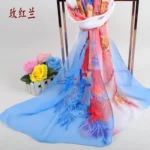 New Peony Flower Women's Printed Chiffon Long Scarves Wholesale Yiwu Autumn and Winter Scarves Small Scarves - Image 34