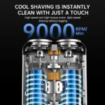 Mini Electric Smart Shaver Household Car Shaver Digital Display Dual Blade Rechargeable Shaver Powerful Beard Trimmer Tool - Image 3