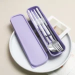 Kitchen Accessories Reusable With Box Tableware Portable Stainless Steel Spoon Fork Chopsticks Set Dinnerware Cutlery Set - Image 18