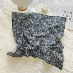 Floral Polka Dot Square Scarf Cotton Scarves Headband Headscarf Decoration Women Flower Kerchief Neckerchief Head Wrap Bandanas - Image 70