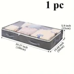 Foldable Underbed Bags -  Blankets Clothes Comforters Storage Bag Breathable Zippered Organizer for Bedroom - Image 6