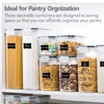 Food Storage Containers Kitchen Organizer and Storage Container with Lids Refrigerator Noodle Box Tank Sealed Cans 5Pcs Set - Image 13