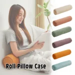 Round Bed Pillows Roll Cover Head Leg Back Lumber Support Light Travel Column Bolster Pillowcase Cylindrical Cushion Covers - Image 25