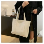 Simple Large Capacity Tote Bags for Women Retro Pu Leather Ladies Shoulder Bag Commuter Portable Girls Student Underarm Handbag - Image 25