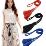 Decorated 160cm Dress Waistband Tassle Woven Rope Tassles Belts Waist Rope Waist Chain Braided Belts - Image 3