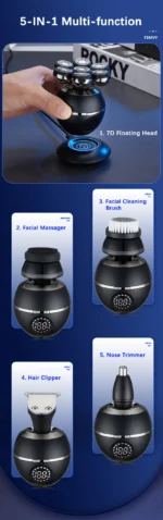 Electric Shaver 7D Floating Cutter Head Base Charging Portable Men Beard Trimmer Clipper Rechargeable Bald Head Electric Razor - Image 19