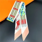 Fashion Women Hair Scarf 2024 New Brand Design Luxury Silk Scarf Fashion Print Headband Skinny Bag Scarves Neckerchief - Image 58