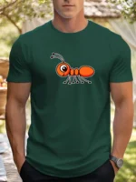 T Shirts For Men Ant 100% Cotton Graphic Printing Summer Round Neck T-Shirt Casual Breathable Street Style Daily Top - Image 8