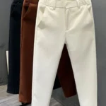 Casual Slim Fit Men's West Pants Thin Non-Ironed Business Suit Pants Comfortable Lightweight Breathable Cotton Summer Leisure...