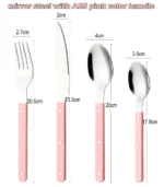 New Design Dinnerware 4 In 1 Set Stainless Steel 18/8(304) ABS Handle With Rivets Top Mirror Polishing Cutlery Sets For Kitchen - Image 33
