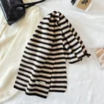High Quality Thickened Winter Scarves Striped Warm Knitted Scarves Windproof Neck Warmer - Image 7