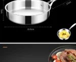 16cm/20cm Frying Pan Stainless Steel Frying Pan Non Coated Flat Bottom Household Cooking Steak Omelet Pan General - Image 11
