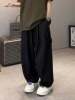 Men's Trendy Casual Trousers New Thin Style Summer Simple Drapey Versatile Trousers Loose - Image 12