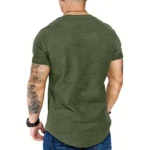 Men's Sports T-shirt Slim Fit O-neck Short Sleeve Muscle Fitness Casual Hip Hop Top Summer Fashion Basic Solid Crew T-shirt - Image 4