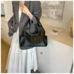 2024 New Women's Tote Bags Trendy Versatile Commuting Large Capacity One Shoulder Bag Summer Casual Solid Color Female Handbags - Image 49