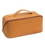 Travel Makeup Bag, Large Capacity Cosmetic Organizer Bags for Women, Waterproof PU Leather Toiletry Bags Wide Open Flat Makeup - Image 8