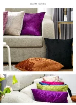 pillow, Velvet covered with 60x60 cm super soft pillow, used for sofa throwing, shining decoration, living room pillow - Image 26