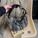 Crossbody Bags Tribal Style Shoulder Bag, Foldable Crossbody Striped Pattern, Flag Theme Hand Washable Edge Painted Lining - Image 25