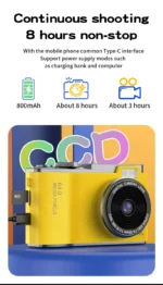 Digital Camera 4K HD Kid Camera 48MP Autofocus Vlogging Camera 2.4 inch Retro Fashion Portable Video Camcorder for Beginners - Image 19