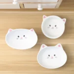 Pet Supplies Ceramic Cat Bowl Creative Cute Dog Food Feeding Basin Multi-use Slanted Mouth Pet High Foot Bowl Kitten Puppy