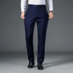 Men's lightweight business casual pants with micro elasticitymen's quick drying pantsnew straight leg office black deep bluepant - Image 3