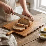 Scalloped Edge Wood Cutting Board Rustic Natural Chopping Board Intricate Handle Thickened Service Tray Cutting Meat - Image 3