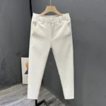 Casual Slim Fit Men's West Pants Thin Non-Ironed Business Suit Pants Comfortable Lightweight Breathable Cotton Summer Leisure... - Image 7