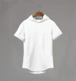 New Gym Fitness Bodybuilding Sport Hoodie Mens Slim Fit Solid Color Hooded T-Shirt Cotton Breathable Short Sleeve Muscle Shirt - Image 7