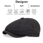 Retro Newsboy Caps Men British Painters Hats Autumn Winter Berets Herringbone Flat Cap Hip Hop Berets - Image 11