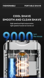 Electric Shaver Men Beard Trimmer Wet Dry Use Dual Blades Razor USB Rechargeable Mini Portable Face Beard Shaver For Home Travel - Image 13