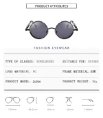 Steampunk Sunglasses, Round Sunglasses, UV Resistant Sunglasses - Image 8