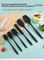 Silicone Kitchenware 6-Piece Set, Cream Scraper, Spatula, Oil Brush, Size Scraper Set Baking Tool, Non-Integrated Hand - Image 14