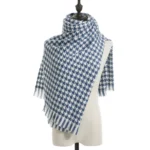 New Autumn Winter Warm Luxury Houndstooth Scarves Women Thermal Shawls Tassel Scarves Warm Knitted Scarves For Women - Image 10