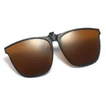 Polarized Clip On Sunglasses Men Car Driver Goggles UV400 Sun Glasses Anti Glare Vintage Square Glasses - Image 5