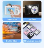4k High-definition Pixel Portable Digital Camera with Front and Rear Dual Cameras Autofocus Entry-level Camera Selfie with Flash - Image 11