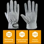 Work Gloves Cowhide Leather Welding Gloves Heat Resistant Security Protection Safety Work Gloves for Welder - Image 2