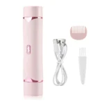 Electric Shaver for Women Waterproof Wet & Dry Hair Razors 2 in 1 Double Head Portable Bikini Hair Trimmer Detachable Head Shave - Image 7