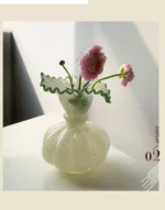 Glass Vase Pumpkin Shape Wave Retro European Hand-made Floral Arrangement Accessories Terrarium Flower Vases - Image 17