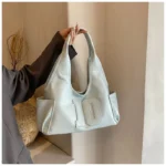 2024 New Women's Tote Bags Trendy Versatile Commuting Large Capacity One Shoulder Bag Summer Casual Solid Color Female Handbags - Image 25